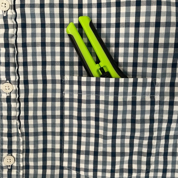 J Crew Mens Large Cotton Oxford Button Down Shirt. Blue & White Gingham - Picture 8 of 9